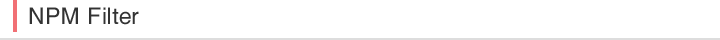 NPM Filter